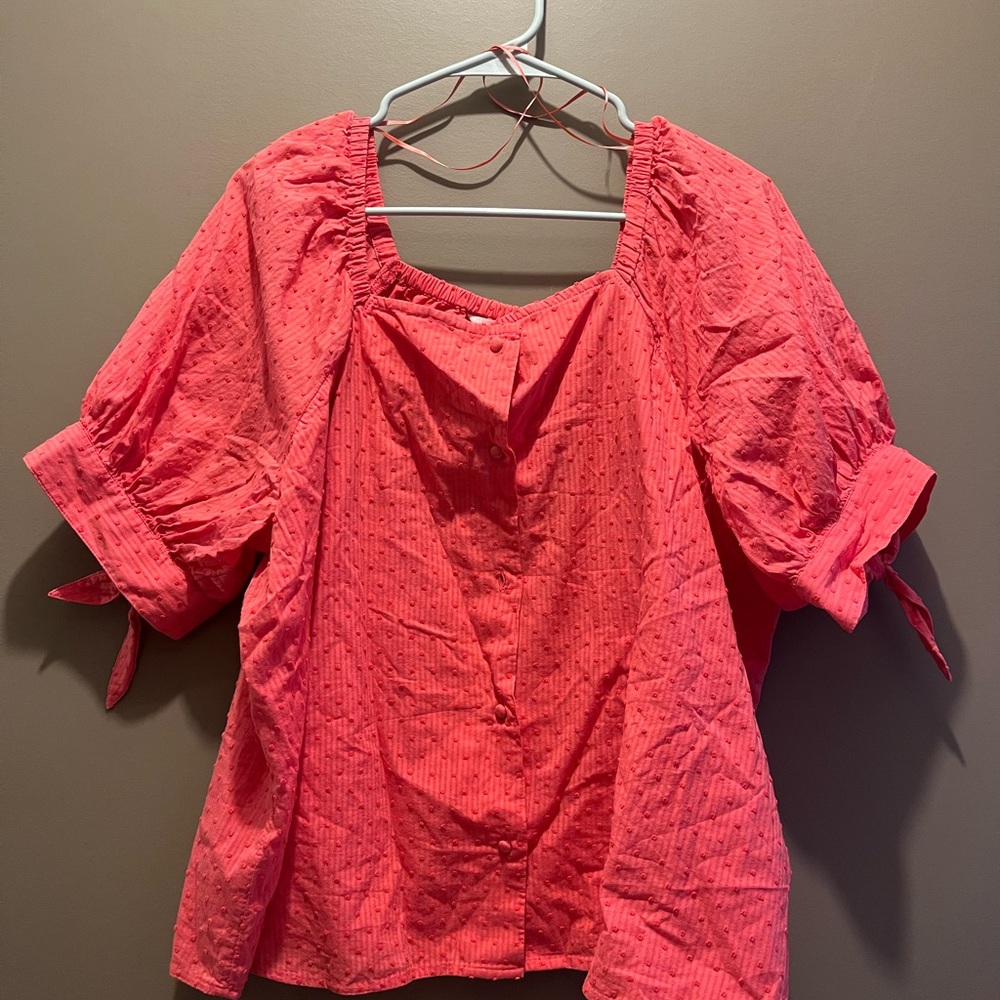 LC Lauren Conrad Textured Pink Blouse